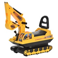 Excavator Ride Toy,Digger Scooter,Basket Storage,Age3 ,Yellow Black