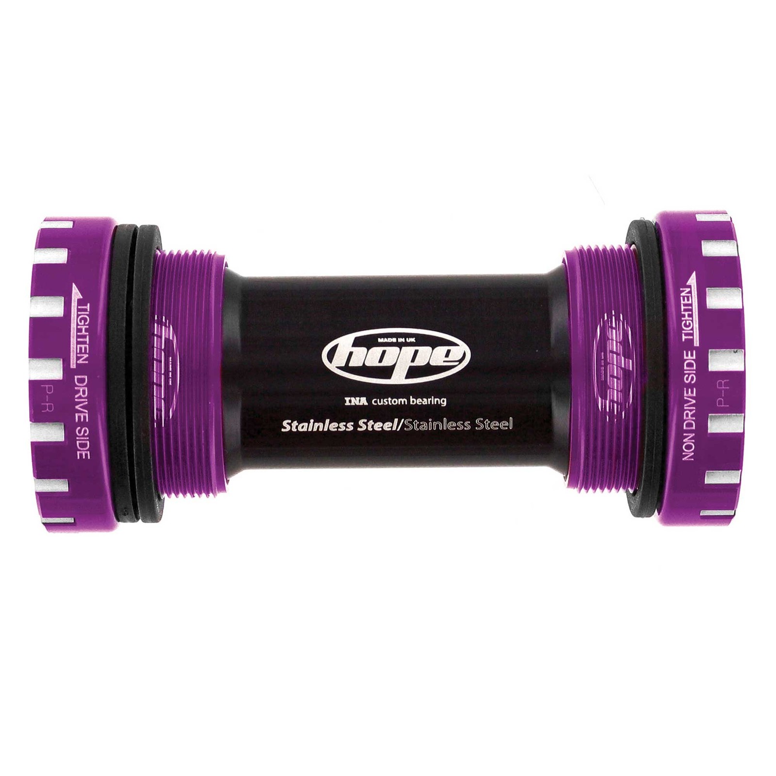 Hope Stainless Steel Bottom Bracket Cups For 24mm Axle, Purple - 68/73mm Shell