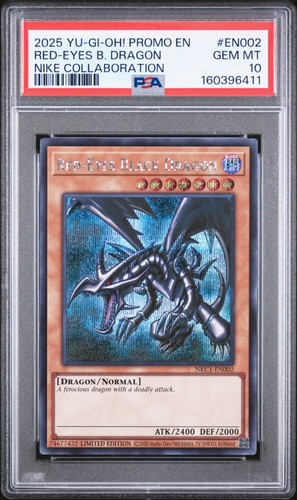 2025 YU-GI-OH! NIKE COLLABORATION PROMO #EN002 RED-EYES BLACK DRAGON PSA 10