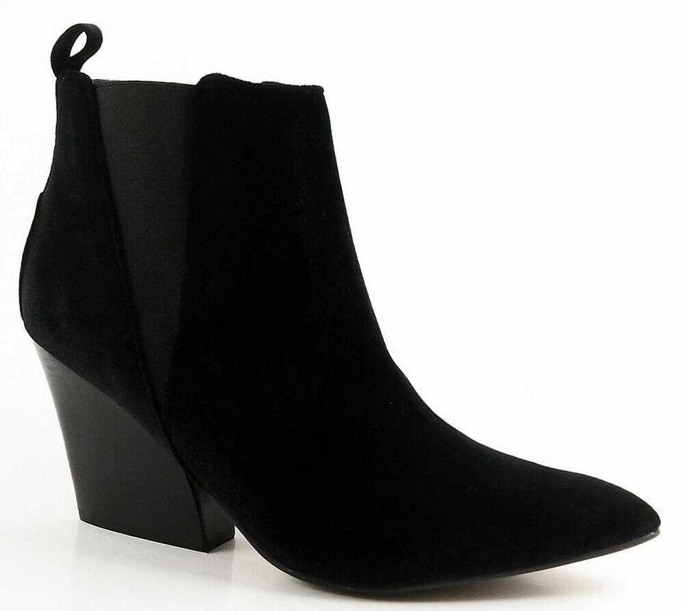 Botas de diseñador de terciopelo negro REPORT SIGNATURE MYRNA 7,5 M Foto 2 de 4