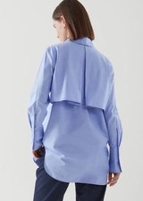 COS Light Blue Tailored Cotton Shirt Size 12 EU40 Relaxed Fit Blue RRP £69