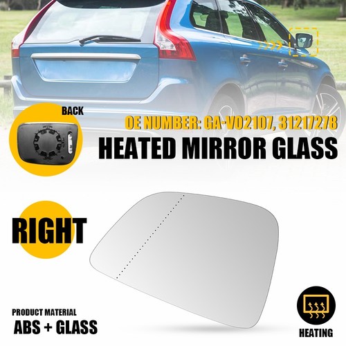 Front RH Passenger Side Heated Mirror Glass Fit Volvo XC60 2010-2017 GA ...