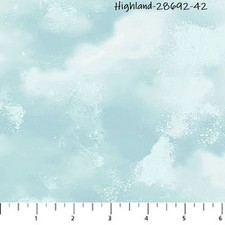 Highland Home Cow BTY Quilt fabric Cotton Northcott 28692-42 Light Blue Clouds