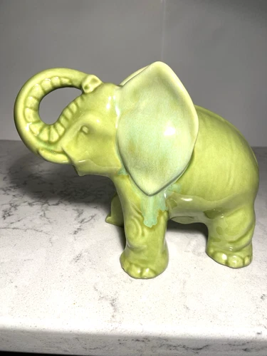 Rare Vintage MCM Royal Haeger Chartreuse green Elephant 9" Beautiful MINT