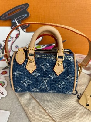 Louis Vuitton x Murakami MICRO SPEEDY CHERRY DENIM Cerise Bag