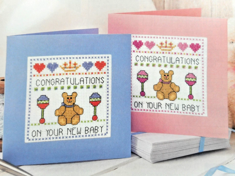 WELCOME NEW BABY. BLUE & PINK COLOUR KEYS. CROSS STITCH CHART. FOR CHARITY 🎁 - Image 1 of 1
