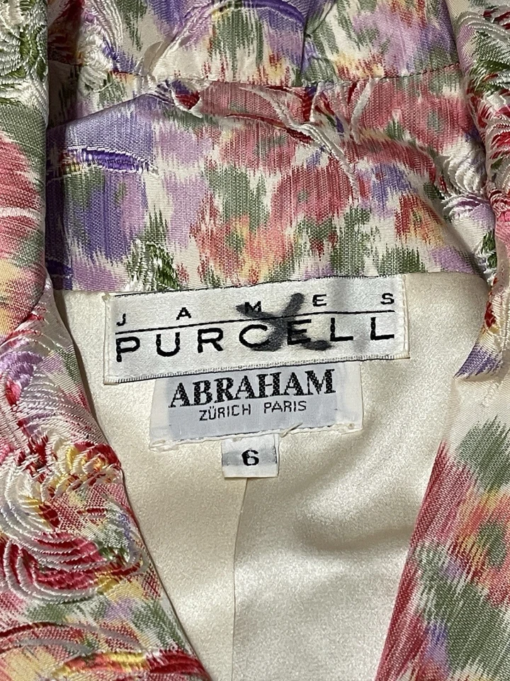 Chaqueta para mujer James Purcell talla 6 floral Abraham seda Suiza de colección BR Foto 4 de 4