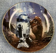 Plaque collector vintage Star Wars R2-D2 bordée d'or 24 carats The Hamilton Collection