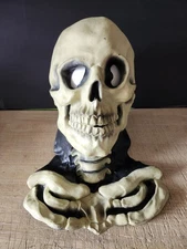 1997 Paper Magic Group Halloween Mask Skeleton With Neck Used Great Shape