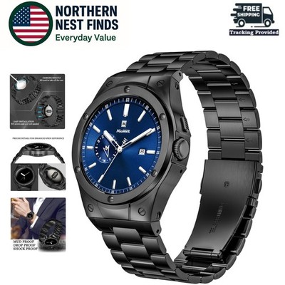 Durable Stainless Steel Watch Band & Case for Google Pixel Watch 3, 2, 1 - Black