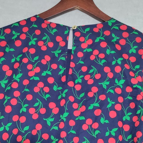 J. Crew Crewcuts Girl’s Size 14 Blue Cherry Dress Long Sleeves Lined Spring NEW - Picture 8 of 15