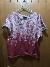 Simply Vera Vera Wang short sleeve floral sweater top women’s size XL