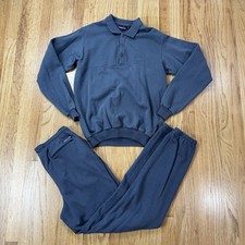 Vtg Patagonia 2 Piece Sweatsuit Blue Gray Sz L Pants Sz M Top Cotton Poly Blend