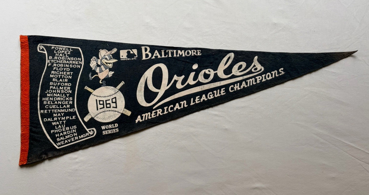 1969 Baltimore Orioles American League Champions Souvenir Scroll ...