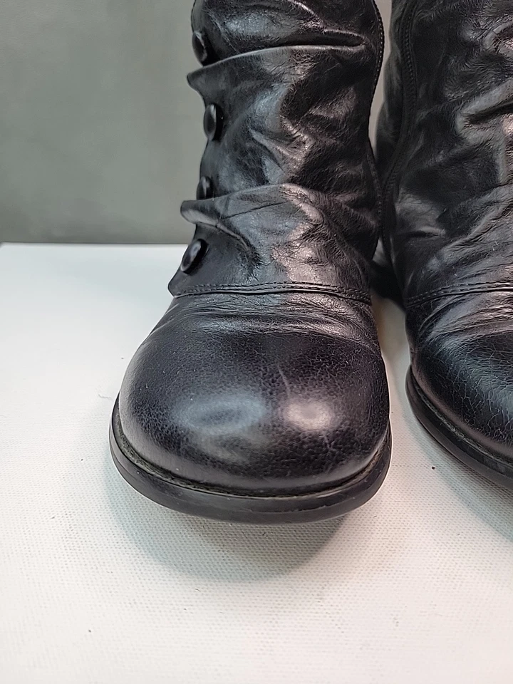 Miz Mooz Bobbie Bloom Wedge Button Boots Brown Leather Womens Sz 7M - BEAUTIFUL! - Image 4 of 4