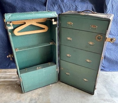 Vintage Steamer Trunk Wardrobe / Early-Mid 20th Century