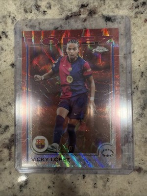 2024-25 Topps Chrome UEFA Women VICKY LOPEZ Rose Gold Wave Refractor /50 #58