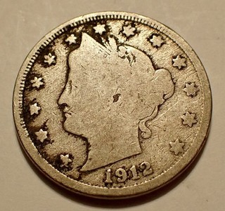 1912 S Liberty V Nickel Final Year San Francisco Mint Issue Key Date Good