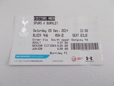 TICKET  Tottenham / Spurs  v  Burnley  14/15   PREMIER LEAGUE