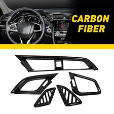 For Honda Civic 10th 2016-2020 Carbon Fiber Abs Dashboard Air Vent Cover Case Py