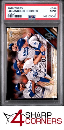 2016 TOPPS GOLD #569 CLAYTON KERSHAW LOS ANGELES DODGERS #/2016 POP 1 PSA 9