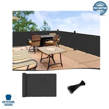 Black Balcony Privacy Screen Fence - UV & Weather Resistant, 3 ft High, 115" ...