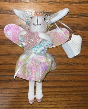 2025 TARGET WONDERSHOP CHRISTMAS TREE ORNAMENT BUNNY WITH WINGS - 4.5"