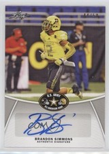 2014 Leaf US Army All-American Bowl Silver 44/50 Brandon Simmons Auto 1i9