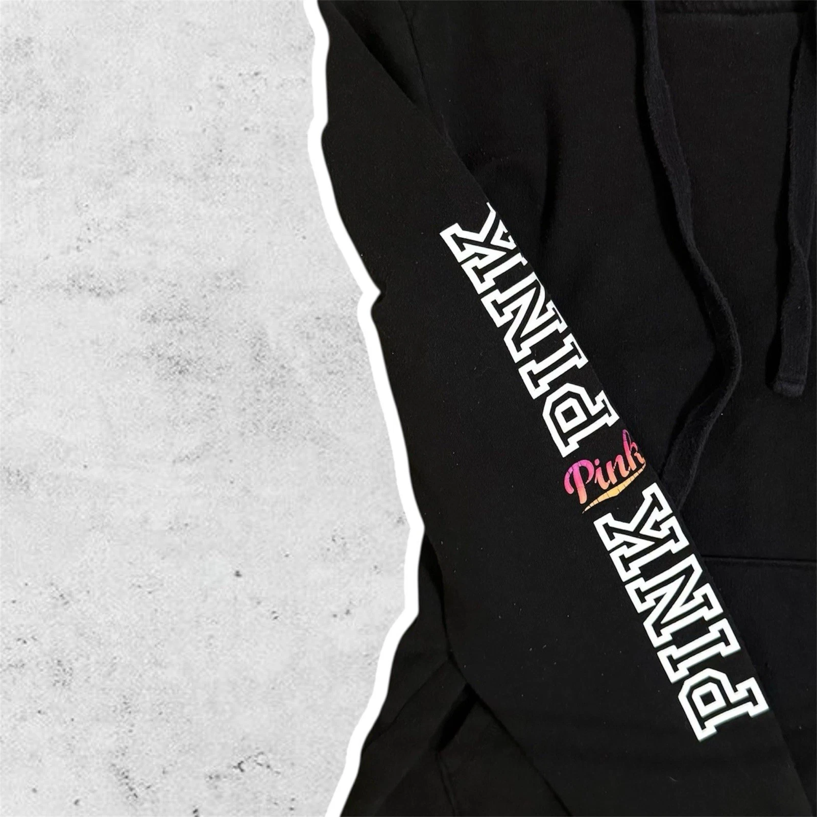 UNDERCOVER Felpa nera con cappuccio manica lunga Victoria's Secret ROSA taglia XS