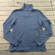 Armani Collezioni Italian Long Sleeve Turtleneck Top Women's 6 Blue