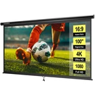 100" Pull Down Projector Screen 16:9 HD 4K Retractable Home Movie Theater Office