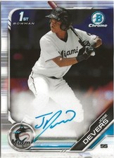 2019 Bowman Chrome Jose Devers Auto SP RC Atlanta Braves (A)
