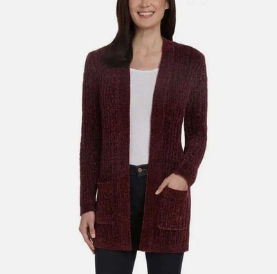 Matty M Chenille Cardigan Wine Medium 