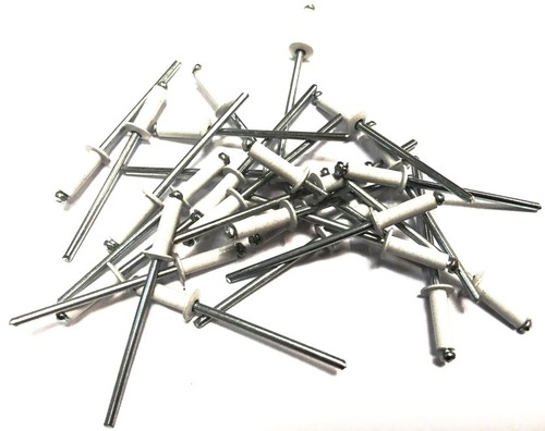 1000 x 3,2 x 10 mm bianco pop rivetti Ali/acciaio alluminio rivetto fissaggio morsetto fissaggi - Foto 2 di 2