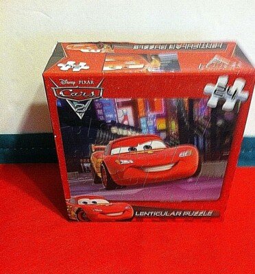 DISNEY PIXAR CARS 24 PIECE LENTICULAR MOTION PUZZLE LIGHTNING MC QUEEN ...