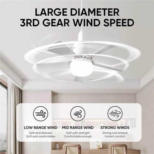 30W Modern Led Ceiling Fan with Light Dimmable E27 Bedroom Living Room Fan Lamp - Picture 7 of 16