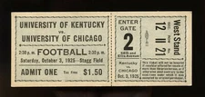 1925 Chicago Maroons v Kentucky Wildcats Unused Football Ticket Stagg Field