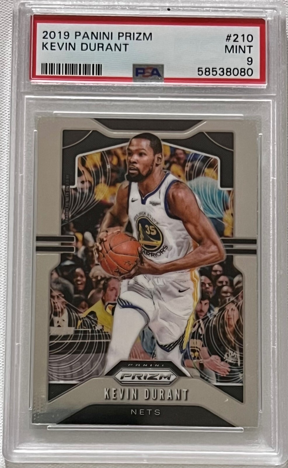 2019 Panini Prizm Kevin Durant Brooklyn #210 PSA 9 Mint Nets