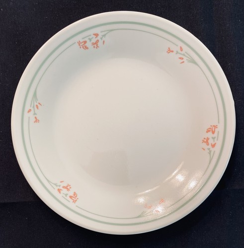 VINTAGE Corelle Plates 6.5" SUMMER BLOSSOMS Orange Floral Sandstone 6-Piece Set - Picture 4 of 4