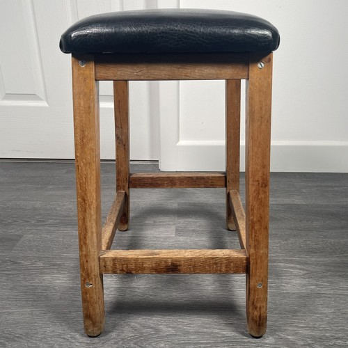 Vtg Wooden Stools Bar Mid Century Pub Kitchen Industrial Machinist School Lab 2x - Picture 8 of 24