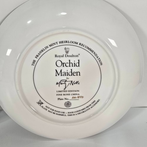 Lote de 2 Doncella Flor Ciruela Franklin Como Nueva Royal Doulton Orchid Maiden De Colección - Imagen 8 de 10