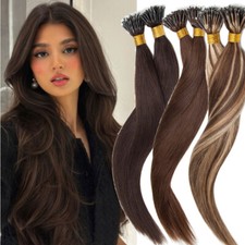 Invisible Nano Ring Tip Hair Extensions 100 Real Human Hair Nano Beads Thick US