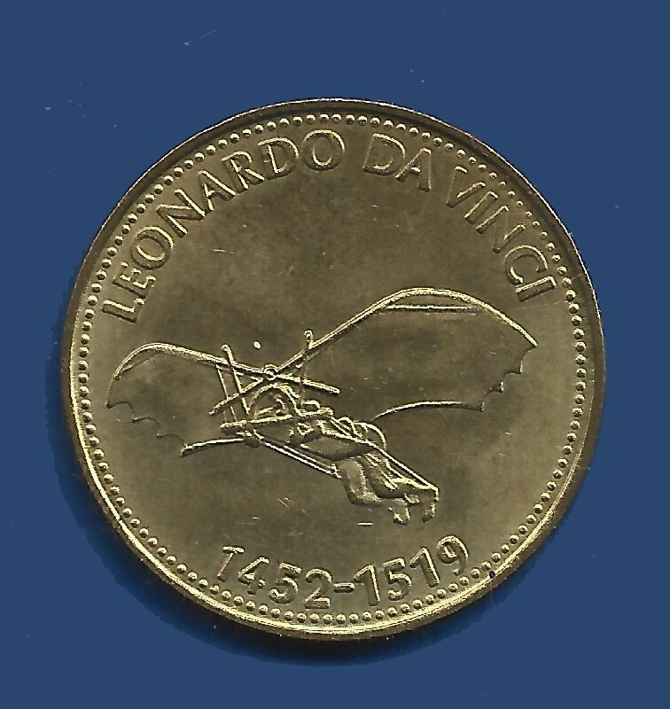 02] Shell Aviation coin token 1452-1519 Leonardo da Vinci plane