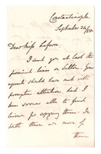 Stratford Canning Viscount Stratford de Redcliffe Signed Letter / Autographed