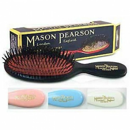 Mason Pearson B2 Medium Pure Boar Bristle Fine Hair Brush, Cleaner in