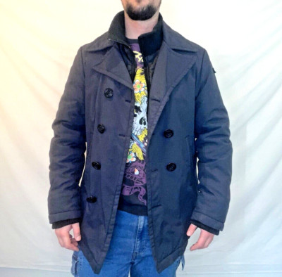 SCHOTT Bros - Vintage Peacoat - Winter Lined Coat- Navy XL