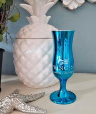 Princess Cruises where i belong metallic blue shot cordial liqueur stem glass