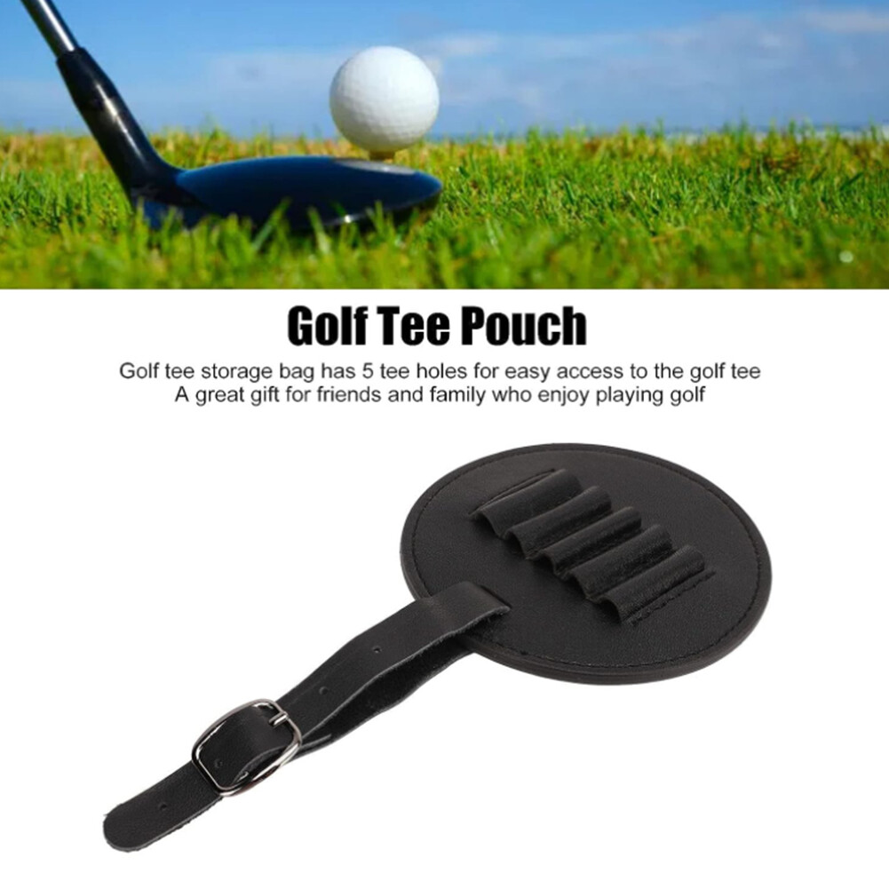 Leather Golf Tees Holder Round Golfs Tee Carrier Tees Container Golfing