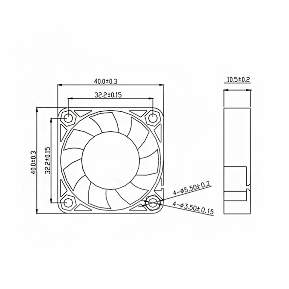 Lüfter Gehäuselüfter 3.7V 5V 9V 12V 18V 24V für PC Computer 40x40x10mm leise Fan - Bild 4 von 4