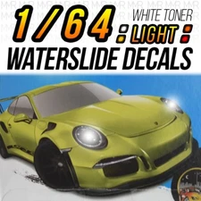 1/64 Scale PORSCHE 911 GT3 RS Head Tail Light WaterSlide Decals Custom for Hot